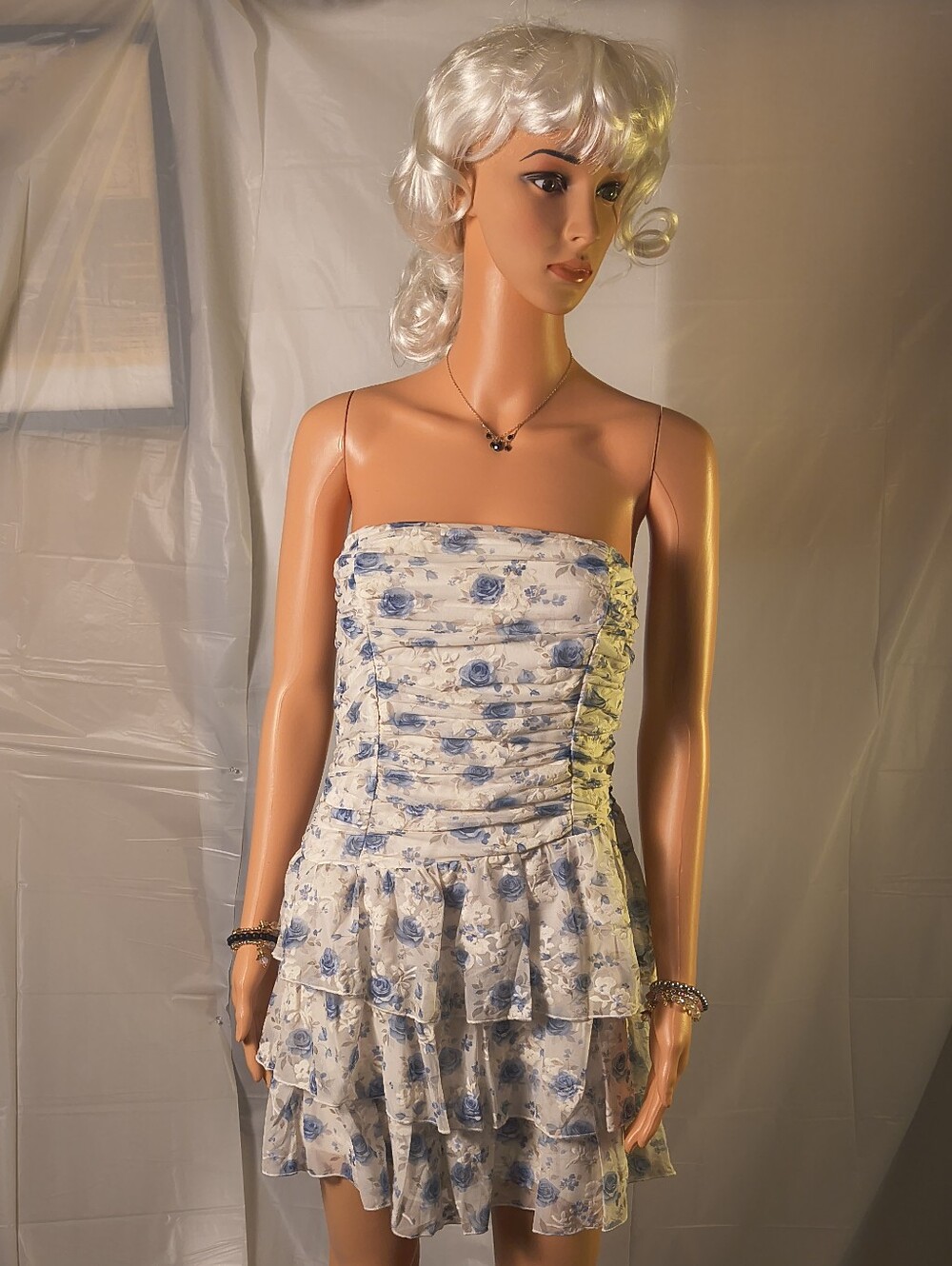 Windsor Garden Soiree Floral Strapless Skater Mini Dress NWT Size L